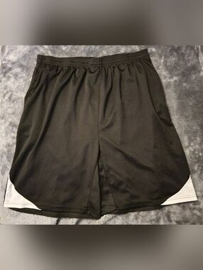 Men's Black Athletic Shorts By Real Essentials with Grey Trim